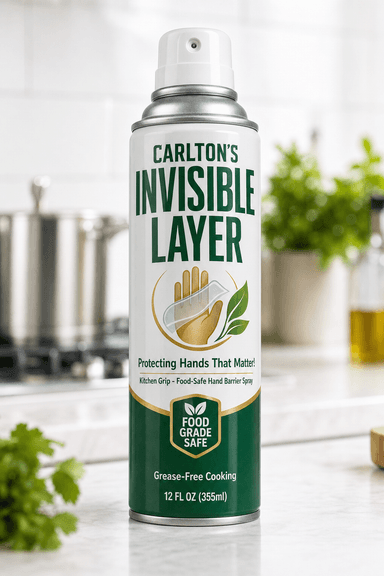 Carlton's Invisible Layer — Kitchen Grip aerosol can